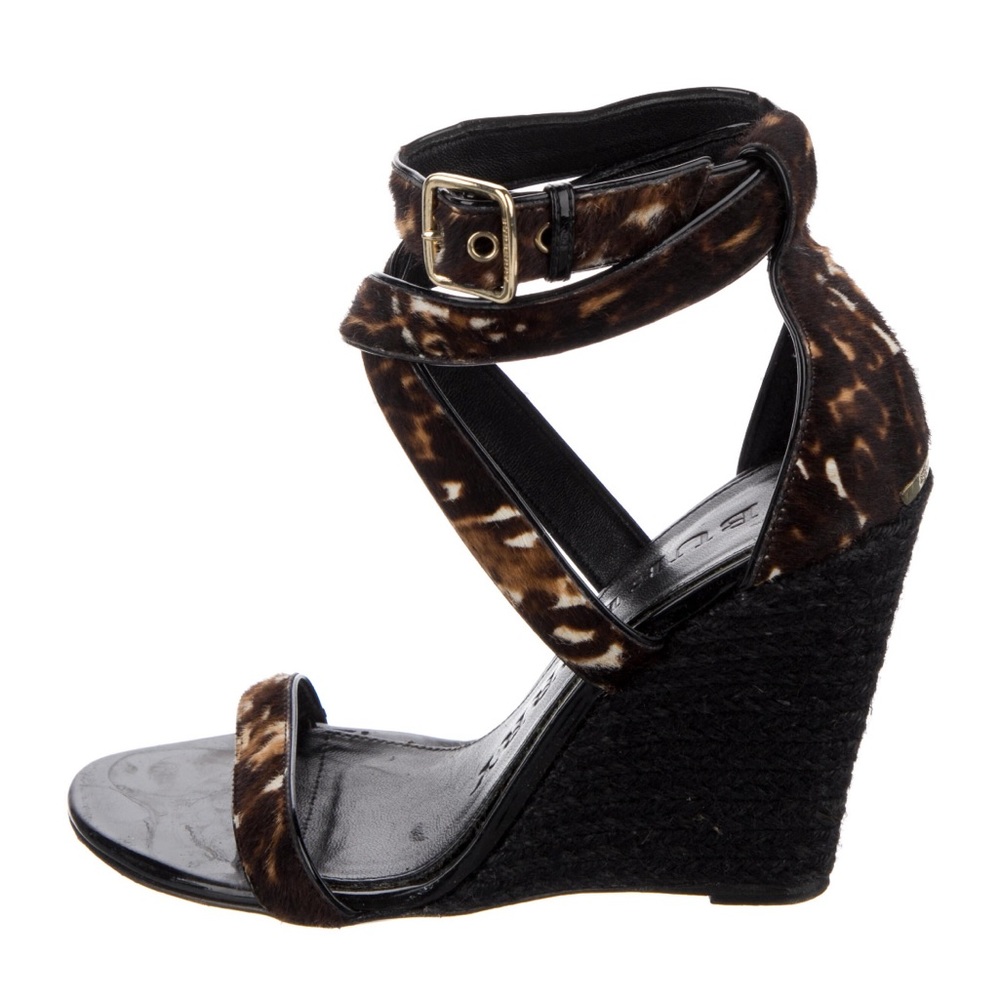 Burberry Calf Hair Gladiator Sandals, Brown, Animal Print Size 8